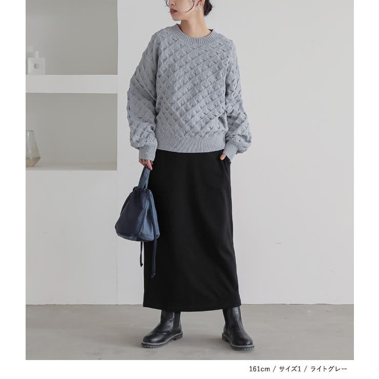 n'OrLABEL立体柄スポンジニット | osharewalker | 詳細画像6 