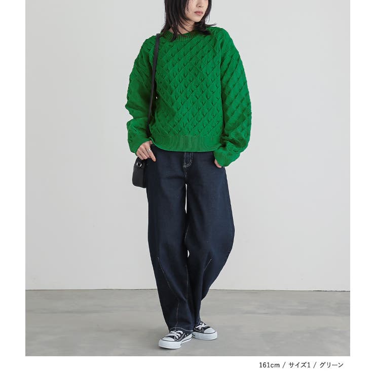 n'OrLABEL立体柄スポンジニット | osharewalker | 詳細画像12 