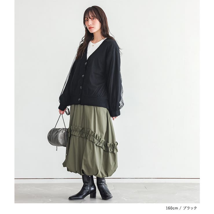 n'OrLABELボリュームチュールニットカーディガン  | osharewalker | 詳細画像3 