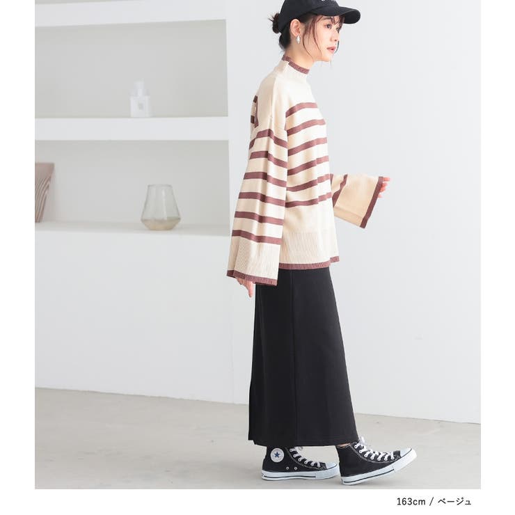 n'OrLABELハイネックワイドスリーブボーダーニット | osharewalker | 詳細画像17 