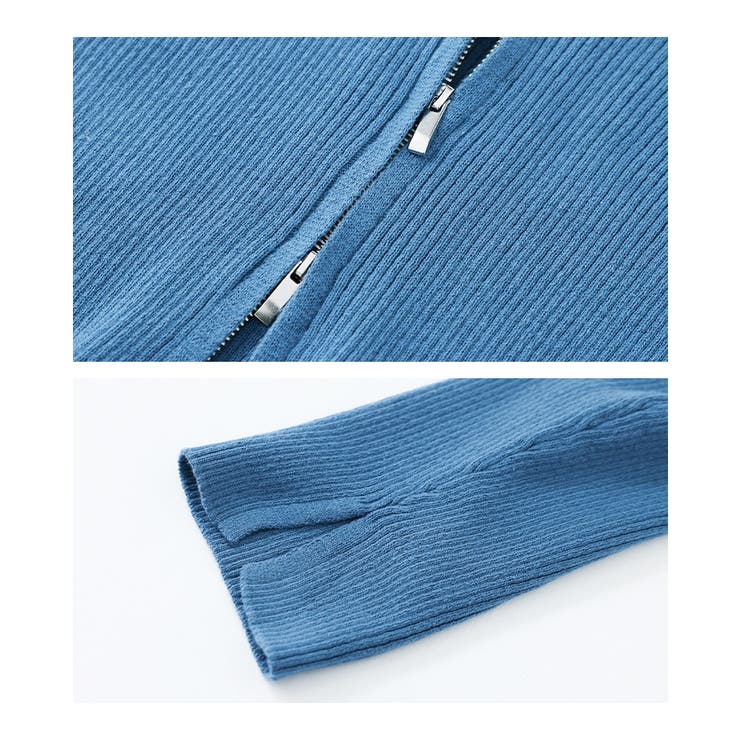 n'OrLABEL綿ニットダブルジップリブカーディガン | osharewalker | 詳細画像18 