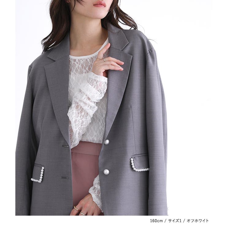 somari imagination袖ギャザーレースカットトップス | osharewalker | 詳細画像2 