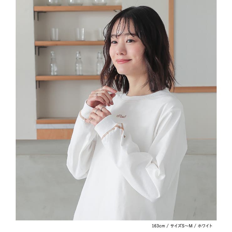 n'OrLABEL配色ステッチロゴ刺繍ロンT | osharewalker | 詳細画像3 