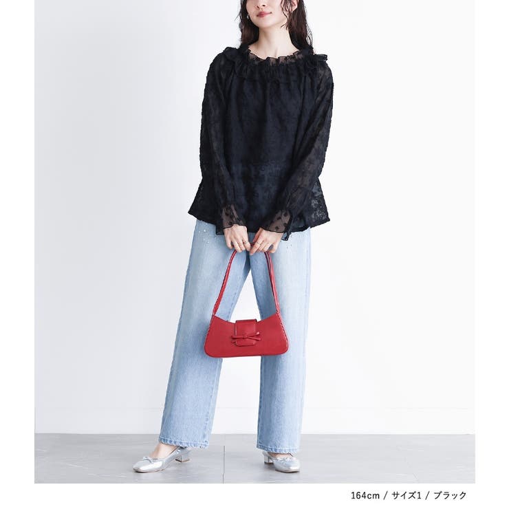 somari imaginationチュールテープフラワー刺繍シアーブラウス | osharewalker | 詳細画像2 