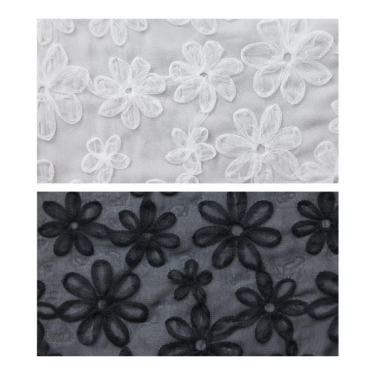 somari imaginationチュールテープフラワー刺繍シアーブラウス | osharewalker | 詳細画像15 