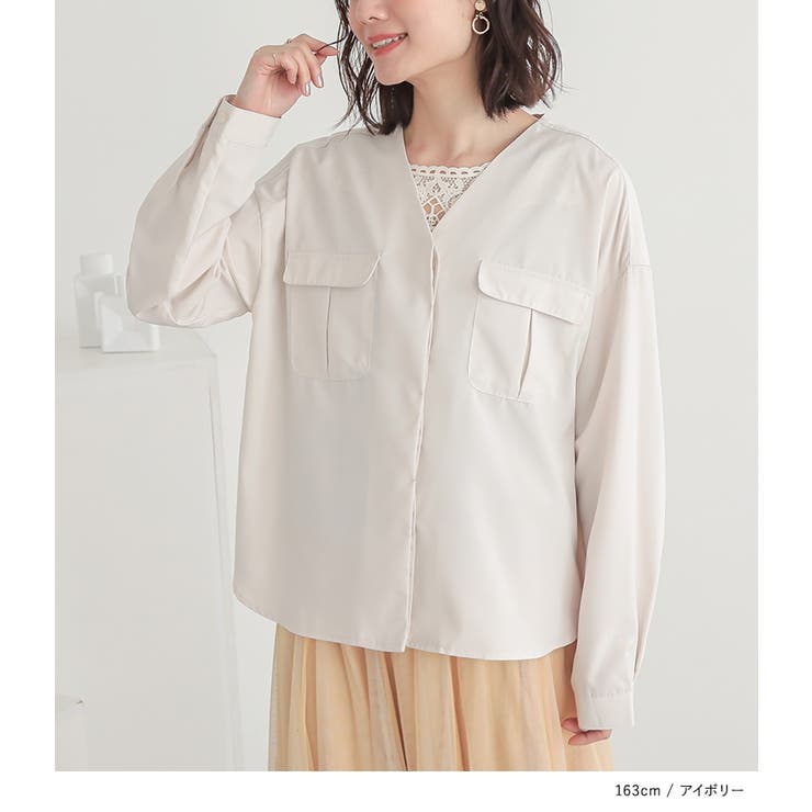 n'OrLABELVネックWポケットシャツ | osharewalker | 詳細画像14 