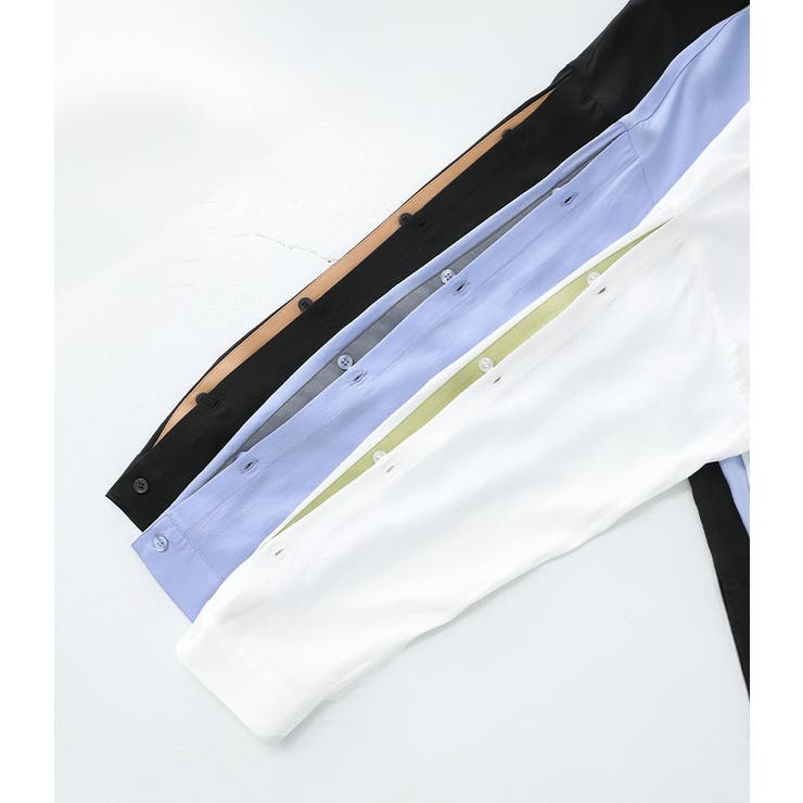 n'OrLABEL配色オープンスリーブシャツ | osharewalker | 詳細画像5 