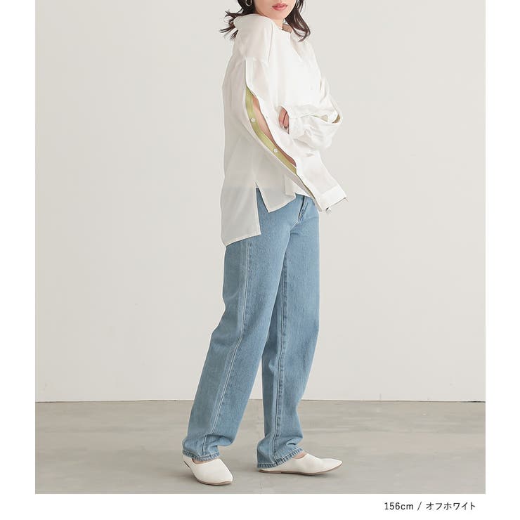 n'OrLABEL配色オープンスリーブシャツ | osharewalker | 詳細画像9 