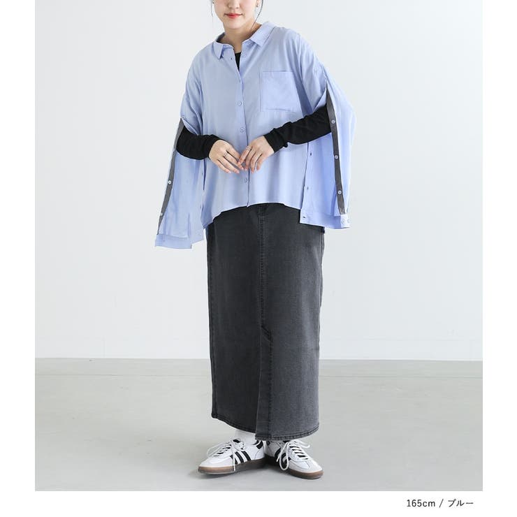 n'OrLABEL配色オープンスリーブシャツ | osharewalker | 詳細画像11 