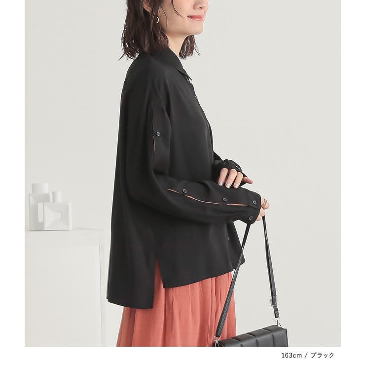 n'OrLABEL配色オープンスリーブシャツ | osharewalker | 詳細画像14 