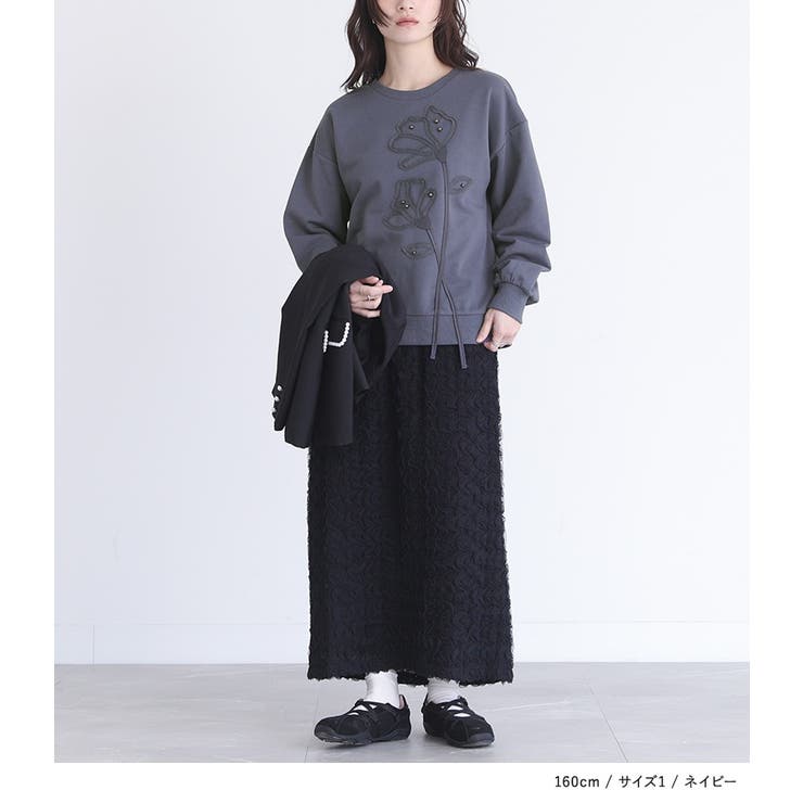 somari imaginationフラワーモチーフスウェット  | osharewalker | 詳細画像7 