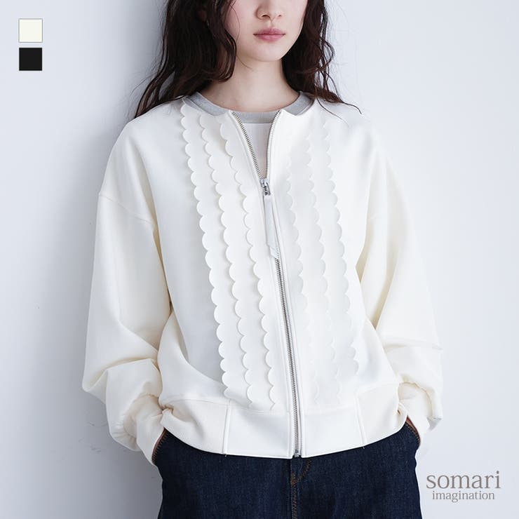 somari imaginationダンボールニットスカラップブルゾン[品番 somari imaginationダンボールニットスカラップブルゾン[品番