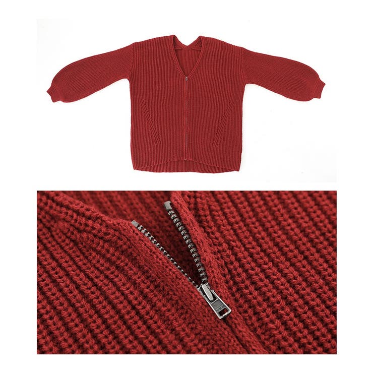 n'OrLABELVネック畦編みニットジップカーディガン  | osharewalker | 詳細画像19 