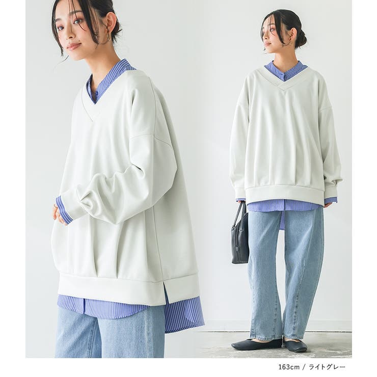 n'OrLABEL前後Vネックダンボールスウェット  | osharewalker | 詳細画像9 