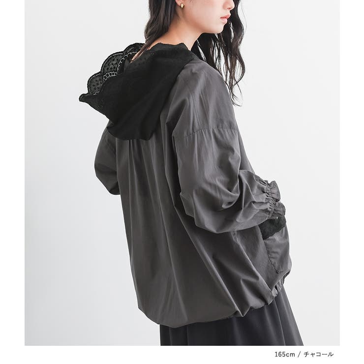 somari imaginationコットンレースフードパーカー  | osharewalker | 詳細画像2 