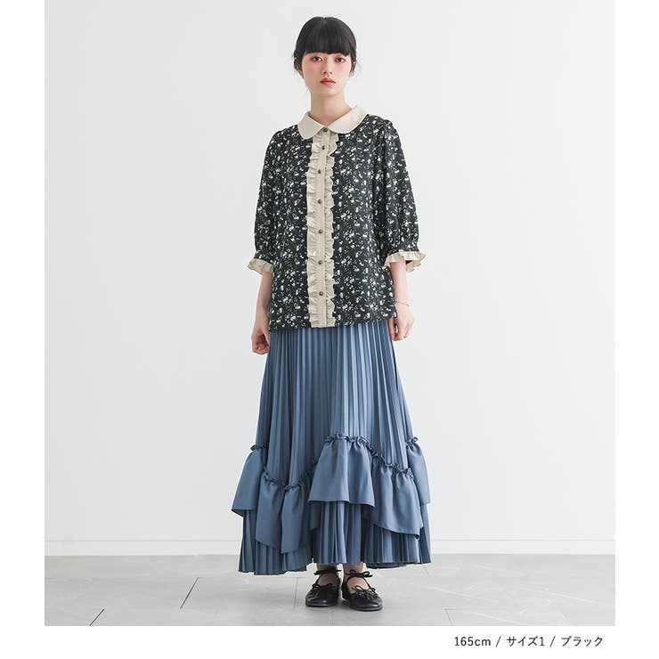 somari imagination花柄配色ブラウス | osharewalker | 詳細画像6 