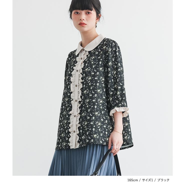somari imagination花柄配色ブラウス | osharewalker | 詳細画像10 