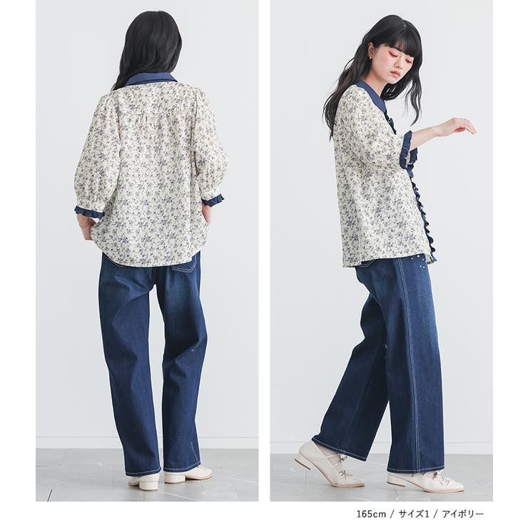 somari imagination花柄配色ブラウス | osharewalker | 詳細画像11 