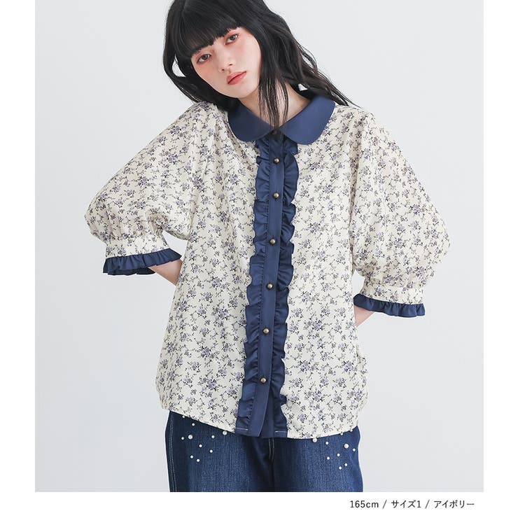 somari imagination花柄配色ブラウス | osharewalker | 詳細画像12 