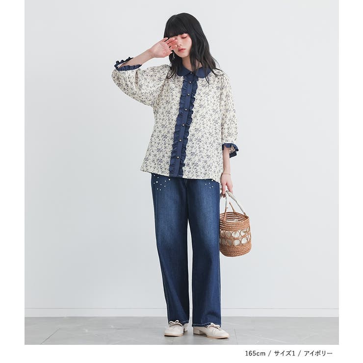 somari imagination花柄配色ブラウス | osharewalker | 詳細画像14 