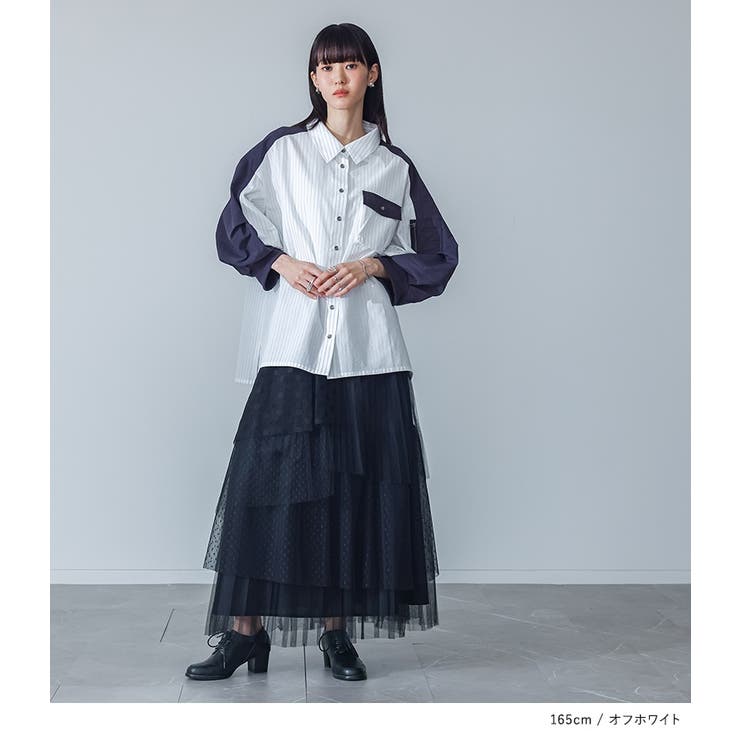 kOhAKU異素材袖デザインシャツ | osharewalker | 詳細画像8 