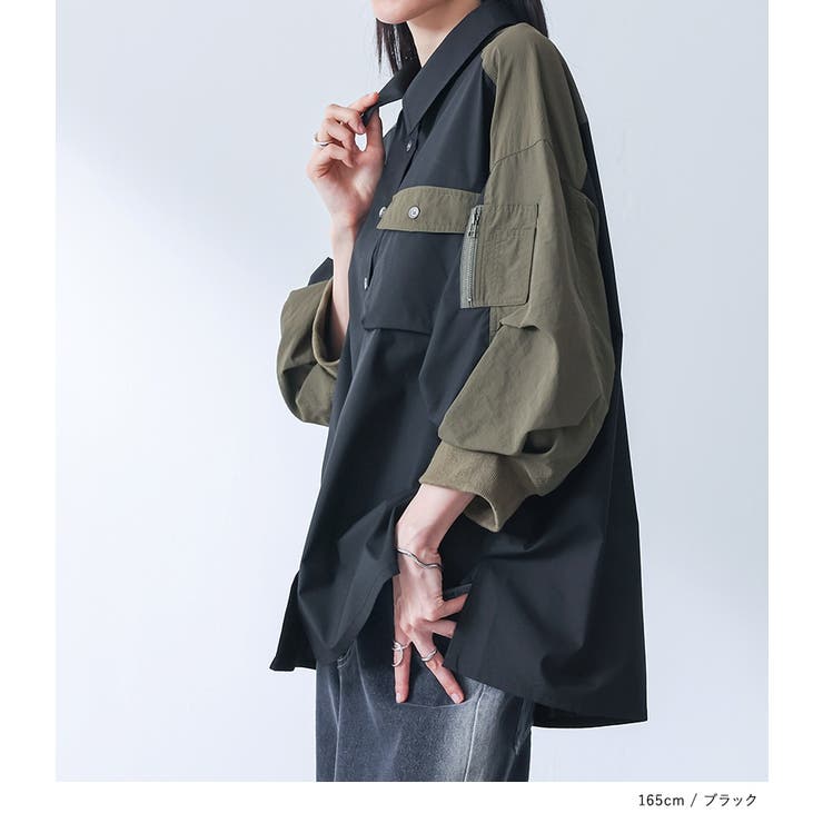 kOhAKU異素材袖デザインシャツ | osharewalker | 詳細画像11 