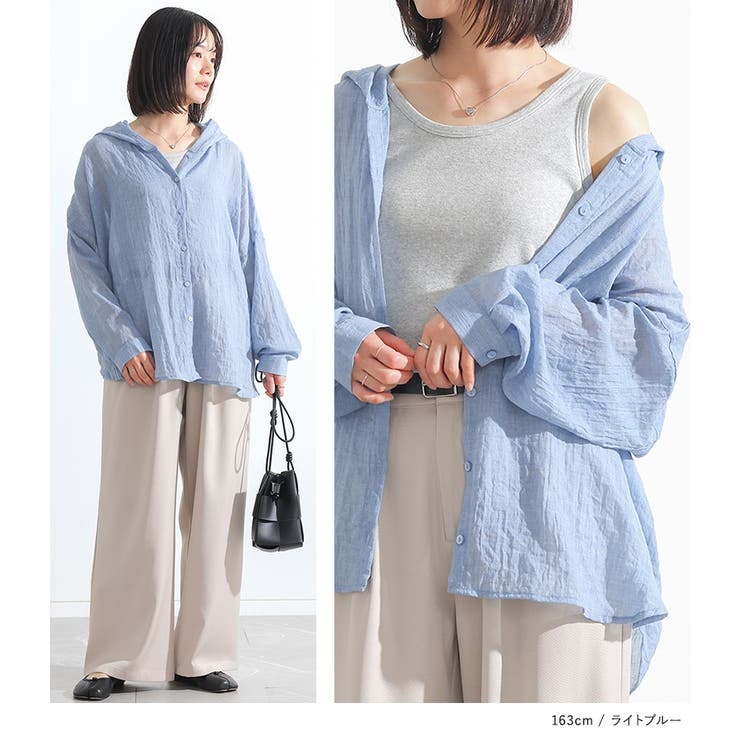 n'OrLABELシアーフードシャツ | osharewalker | 詳細画像11 