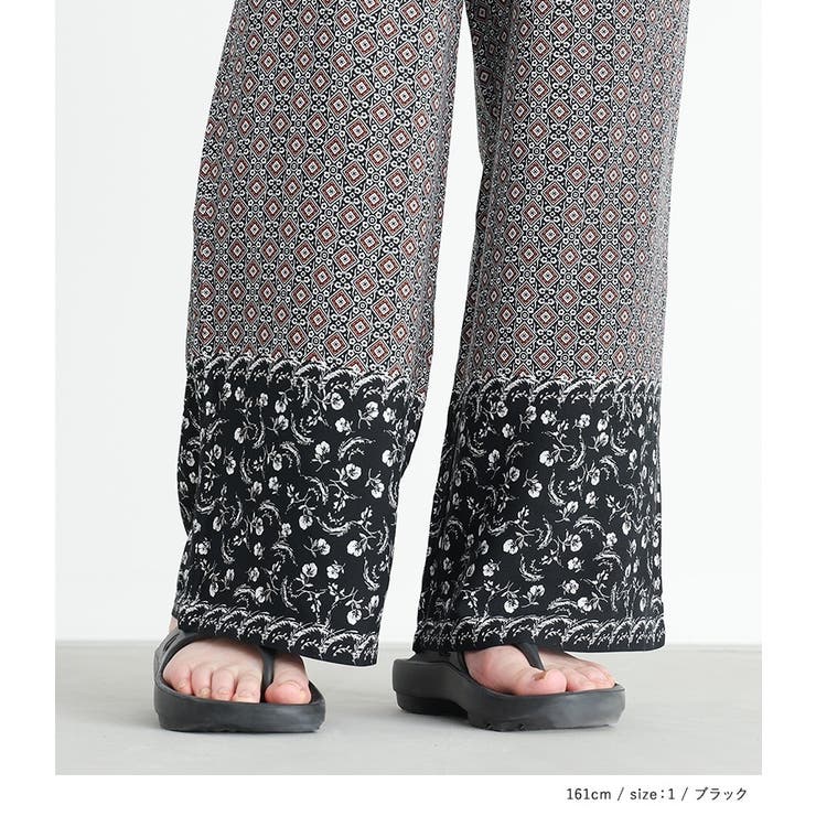 n'OrLABELパネル柄ギャザーイージーパンツ | osharewalker | 詳細画像14 