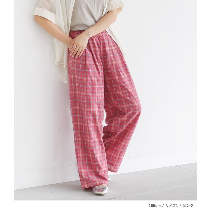 n'OrLABELチェック柄ワイドパンツ | osharewalker | 詳細画像13 