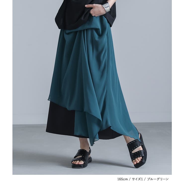 kOhAKUシフォンレイヤードアシメスカート  | osharewalker | 詳細画像4 