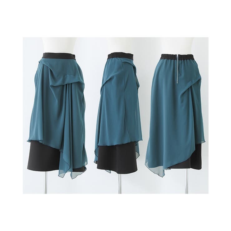 kOhAKUシフォンレイヤードアシメスカート  | osharewalker | 詳細画像14 