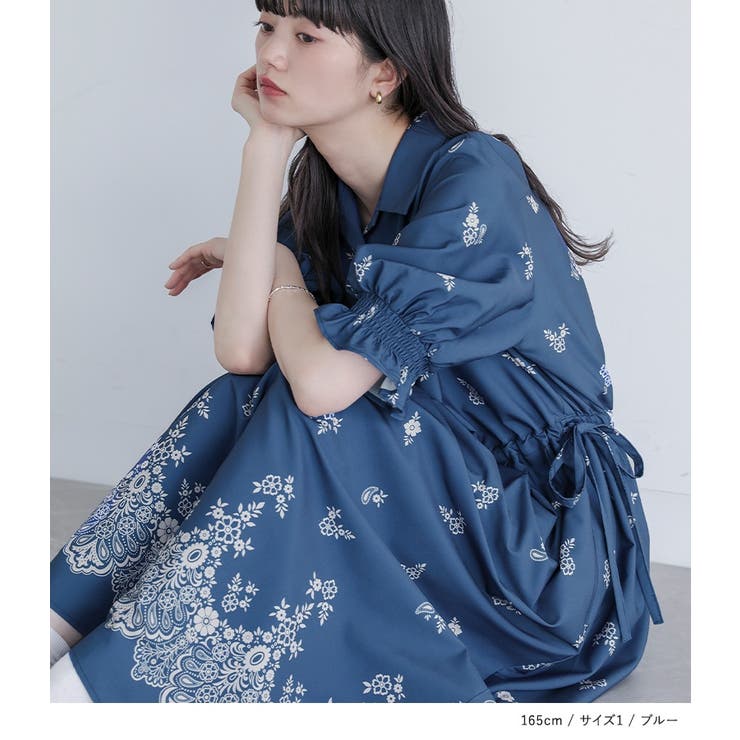 somari imagination花柄プリント半袖ワンピース [品番