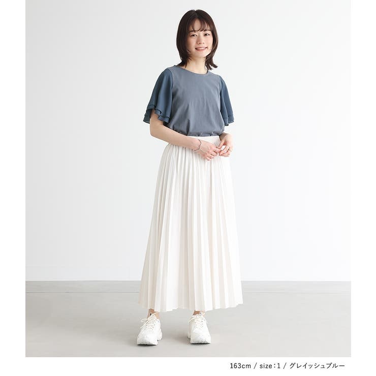 n'OrLABEL異素材フレアスリーブTシャツ[品番：MITW0017353