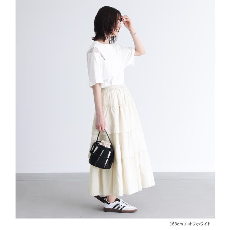 n'OrLABELショルダーメッシュ切替Tシャツ | osharewalker | 詳細画像10 