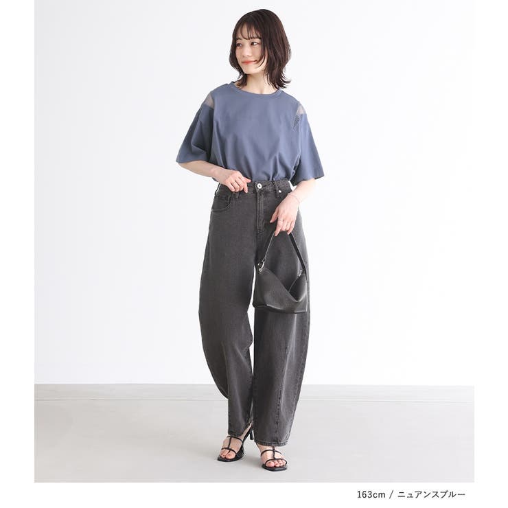 n'OrLABELショルダーメッシュ切替Tシャツ | osharewalker | 詳細画像12 