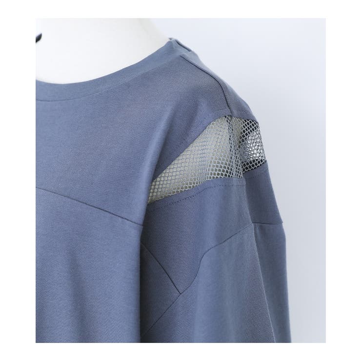 n'OrLABELショルダーメッシュ切替Tシャツ | osharewalker | 詳細画像16 