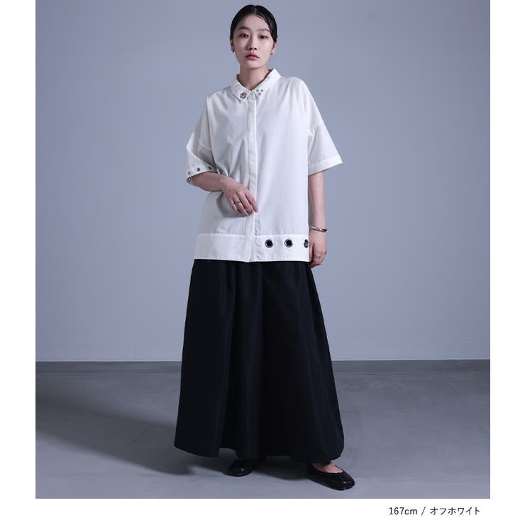 kOhAKUアシンメトリーハトメデザインシャツ[品番：MITW0017290