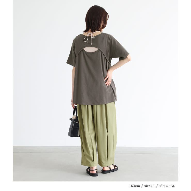 n'OrLABELカーブラインバックデザインTシャツ | osharewalker | 詳細画像10 