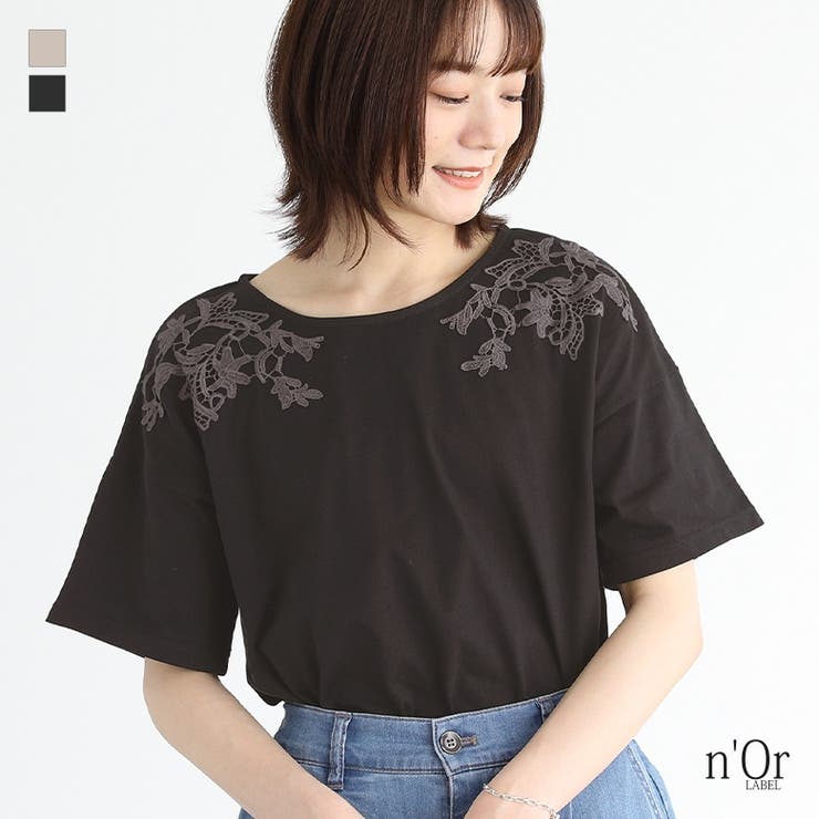 n'OrLABELオリジナルモチーフレースTシャツ | osharewalker | 詳細画像1 