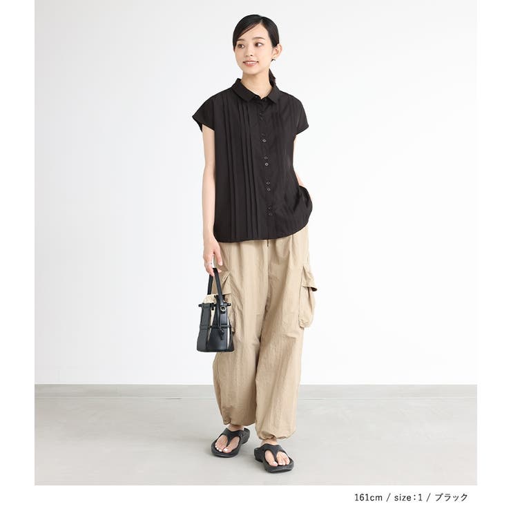 n'OrLABELピンタックフレンチスリーブブラウス[品番
