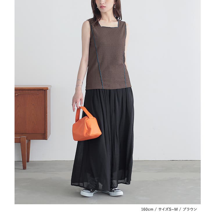 n'OrLABEL配色メロースクエアタンクトップ | osharewalker | 詳細画像5 