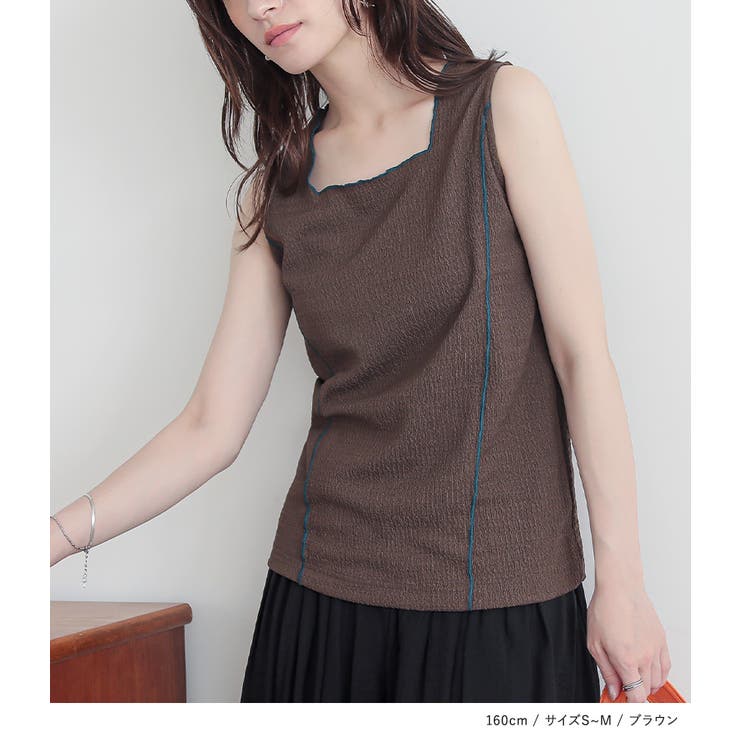 n'OrLABEL配色メロースクエアタンクトップ | osharewalker | 詳細画像7 