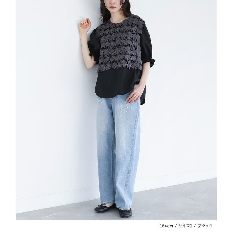 somari imaginationレースベスト×ブラウスセット | osharewalker | 詳細画像5 