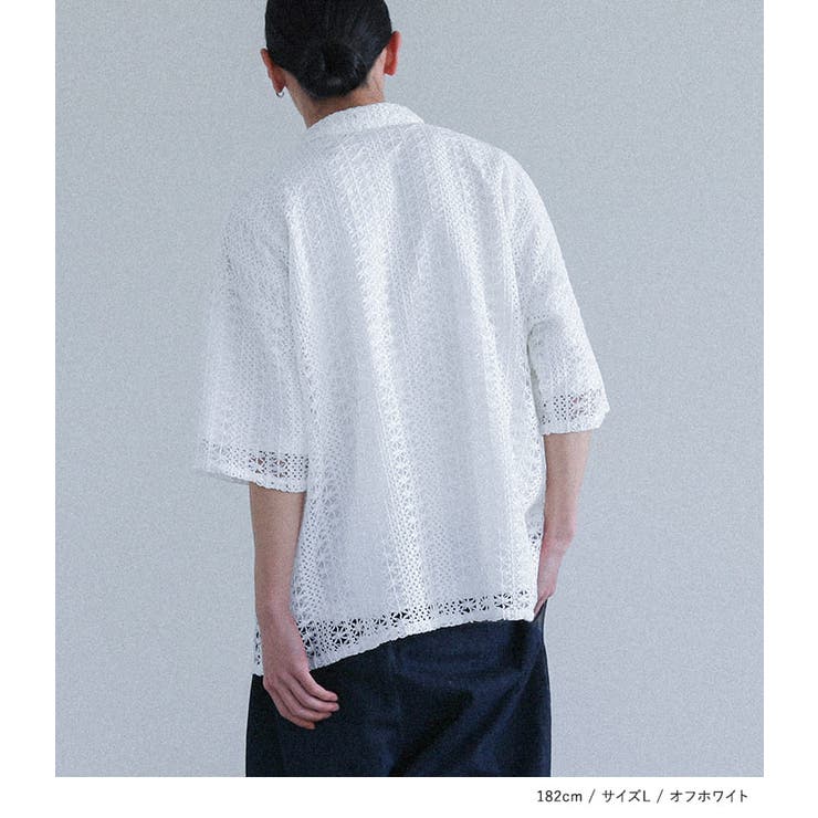 MDR透かし柄編み半袖シャツ  | osharewalker【MEN】 | 詳細画像11 
