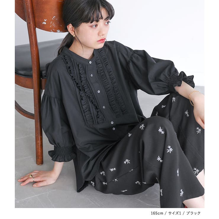 somari imagination7分袖フリルピンタックブラウス[品番