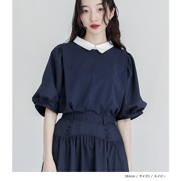 somari imagination異素材ドッキングパフスリーブカットソー | osharewalker | 詳細画像7 