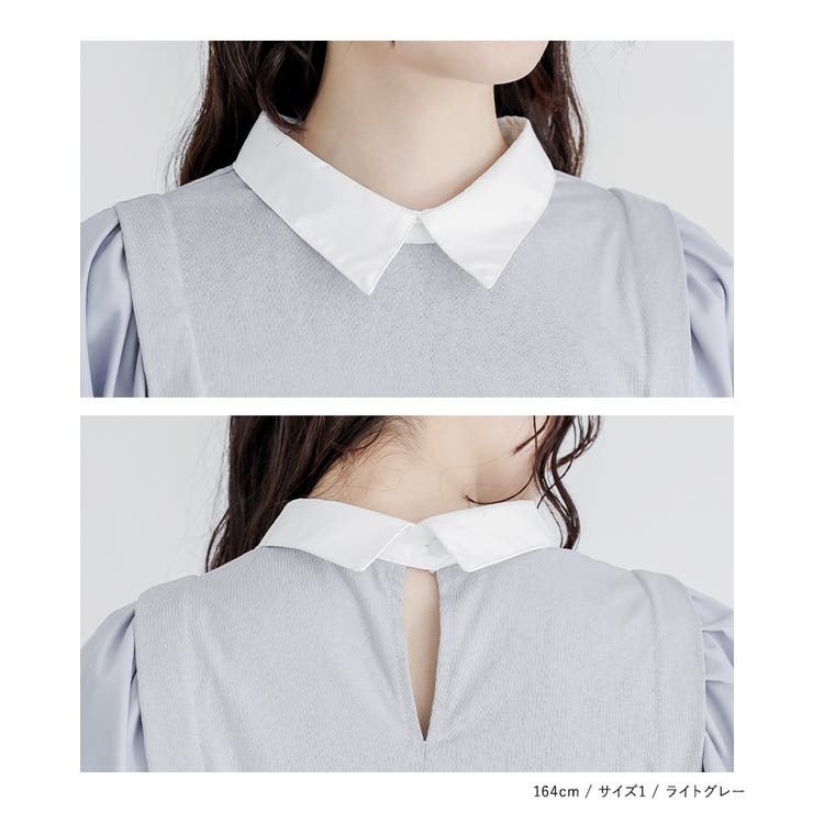 somari imagination異素材ドッキングパフスリーブカットソー | osharewalker | 詳細画像13 