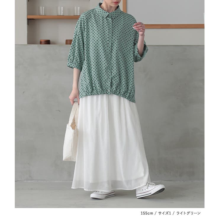 n'OrLABEL裾ギャザードットブラウス | osharewalker | 詳細画像6 