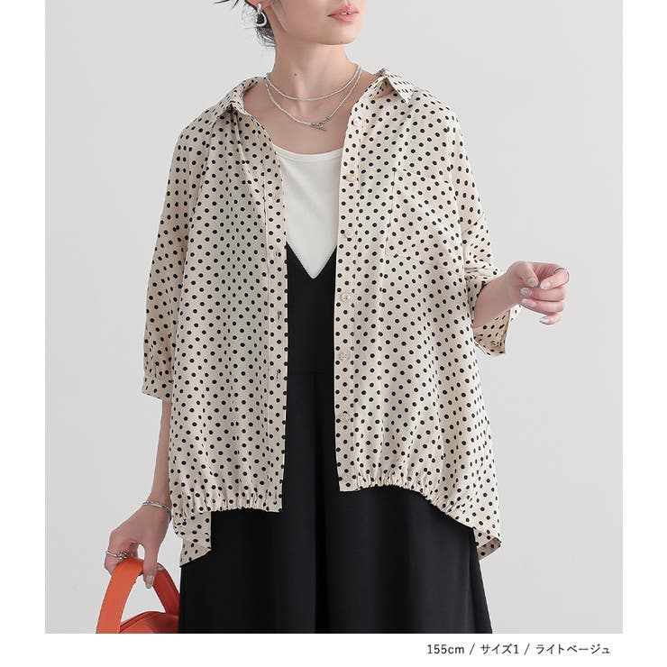 n'OrLABEL裾ギャザードットブラウス | osharewalker | 詳細画像9 