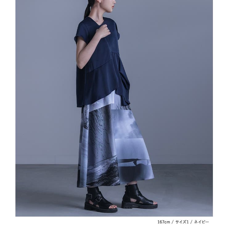 kOhAKUアシメドレープフレンチスリーブブラウス | osharewalker | 詳細画像10 